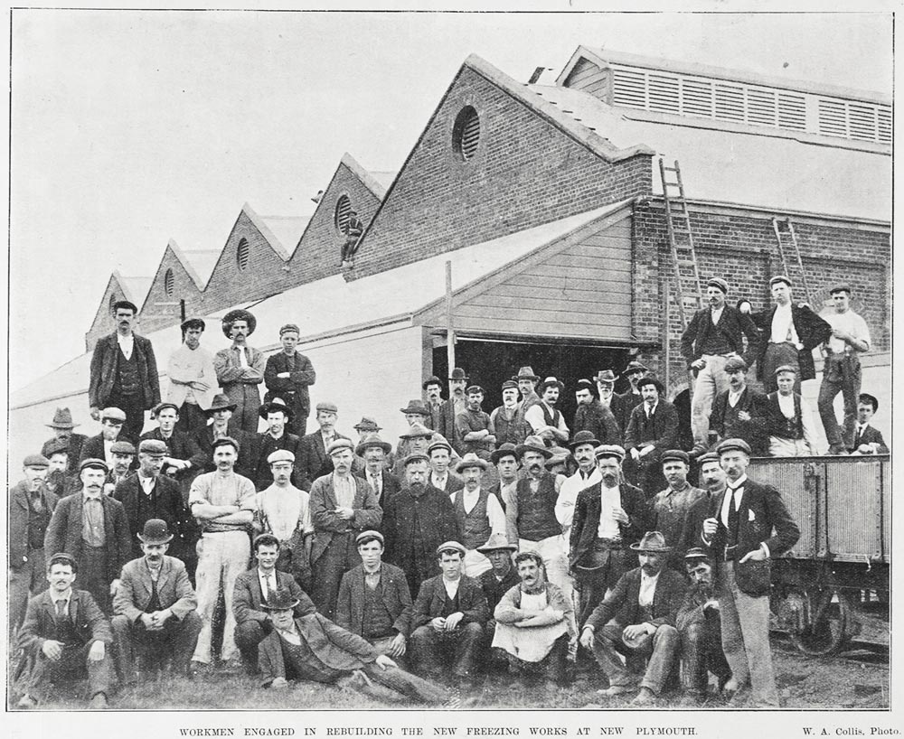 Workmen_engaged_in_rebuilding_the_new_freezing_works_at_new_plymouth__Supplement_to_The_Auckland_Weekly_News__20_October_1904__p.4.jpg