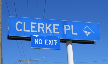 Clerke Place sign (2025). Rachel Sonius. Word on the Street image collection.