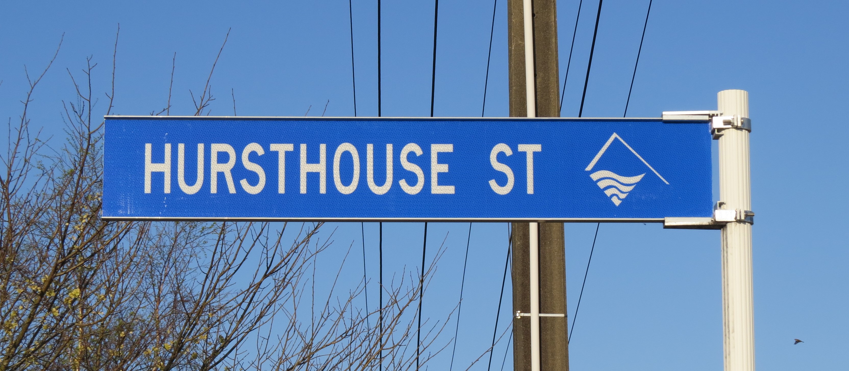 Hursthouse Street sign (2024). Rachel Sonius. Word on the Street image collection.